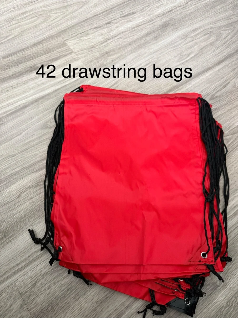 Red Drawstring Gym Bag - Unbranded